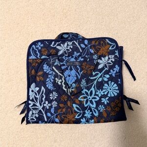 Vera Bradley Blue and Brown Floral Cosmetic Bag